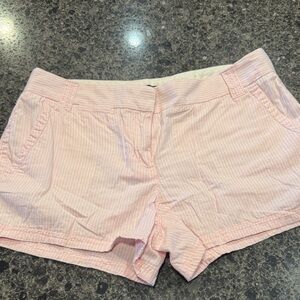 J. Crew Light Pink Striped Cotton Shorts